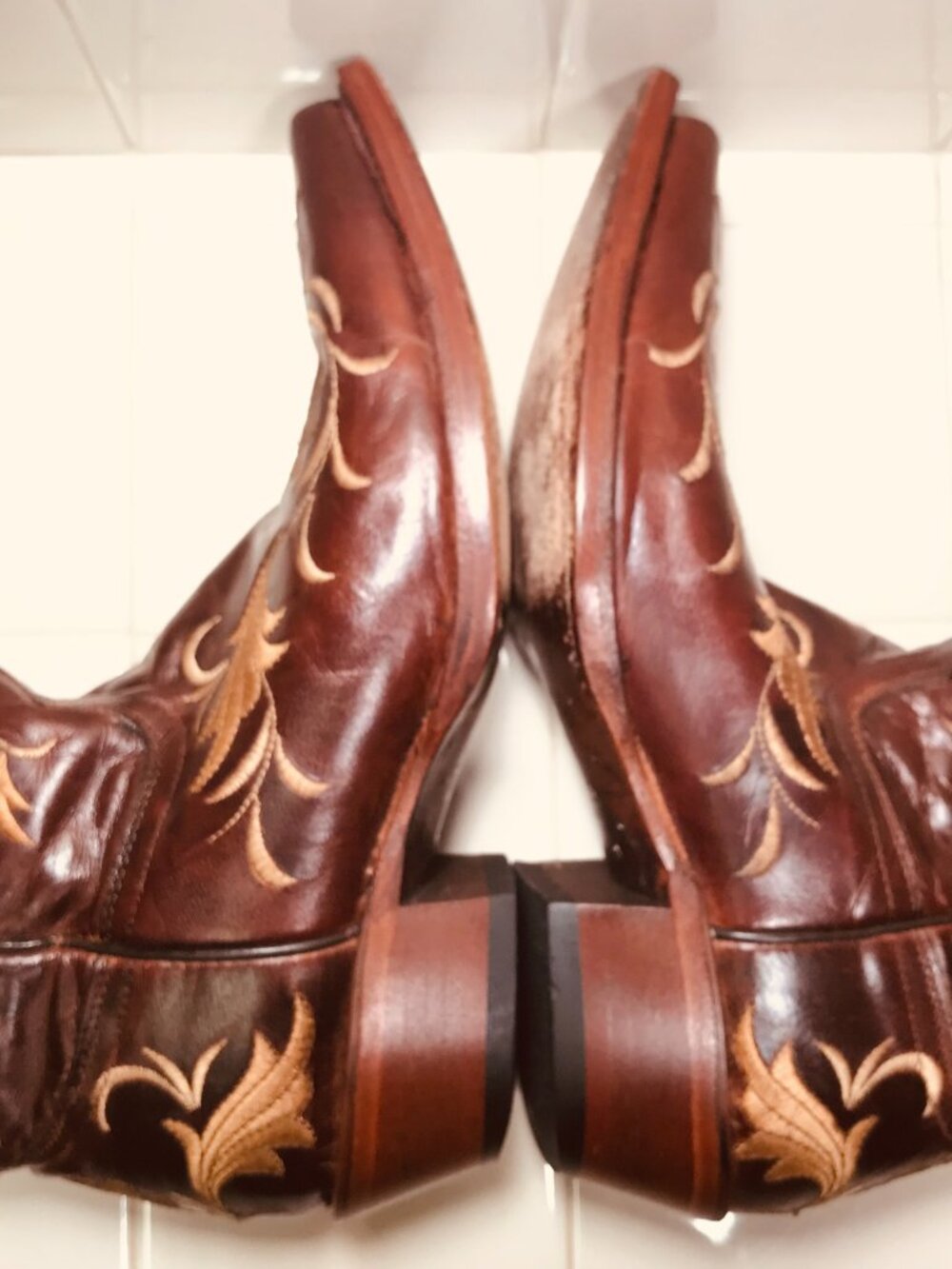 Shyanne Women's Brown Leather Embroidered Western Cowboy Boots Size 6 B - Picture 9 of 16